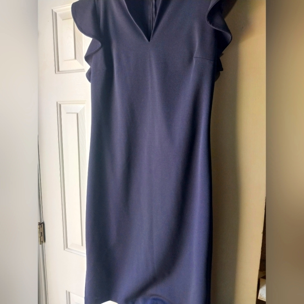 New YORK & Cie-Navy Ruffle Sleeve Dress - Picture 2 of 5